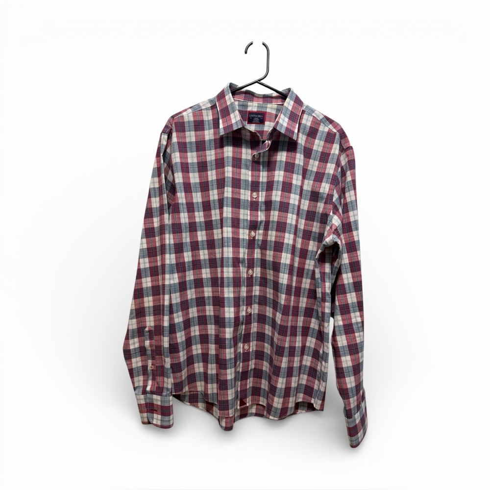UNTUCKit Men's Wrinkle Free Plaid Button‎ Down Western Casual Size Large